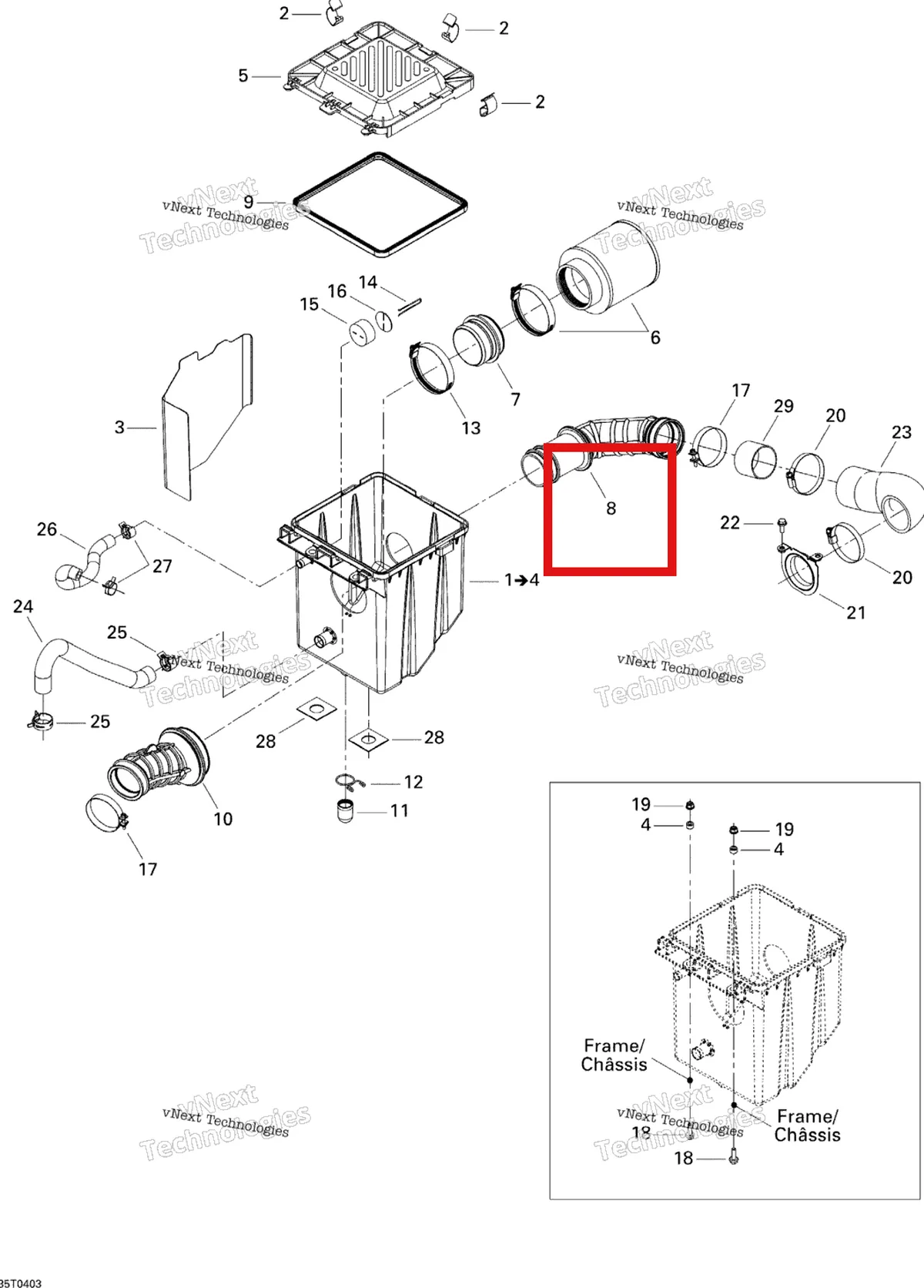 Деталь 707800078 на схеме узла 2005 Can-Am Traxter XL Air Intake