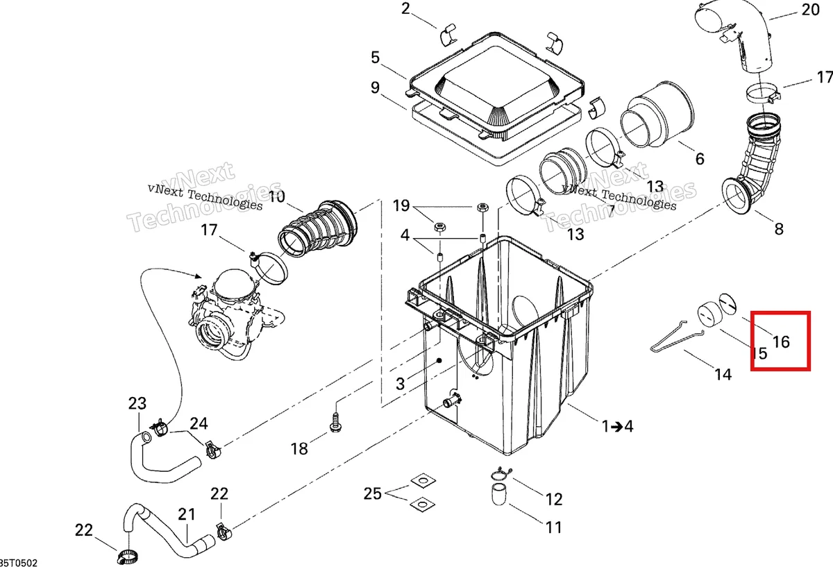 Деталь 707800089 на схеме узла 2005 Can-Am Traxter 5 Speed Air Intake