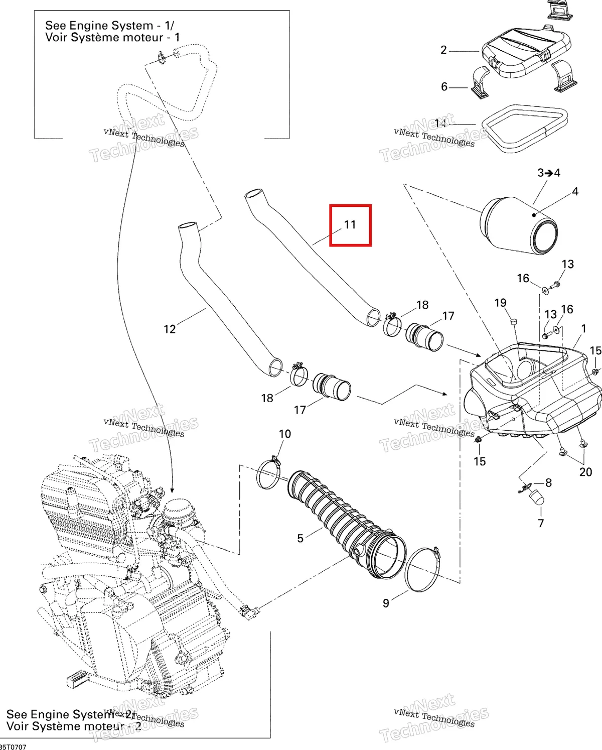 Деталь 707800093 на схеме узла 2007 Can-Am DS 650 X Air Intake