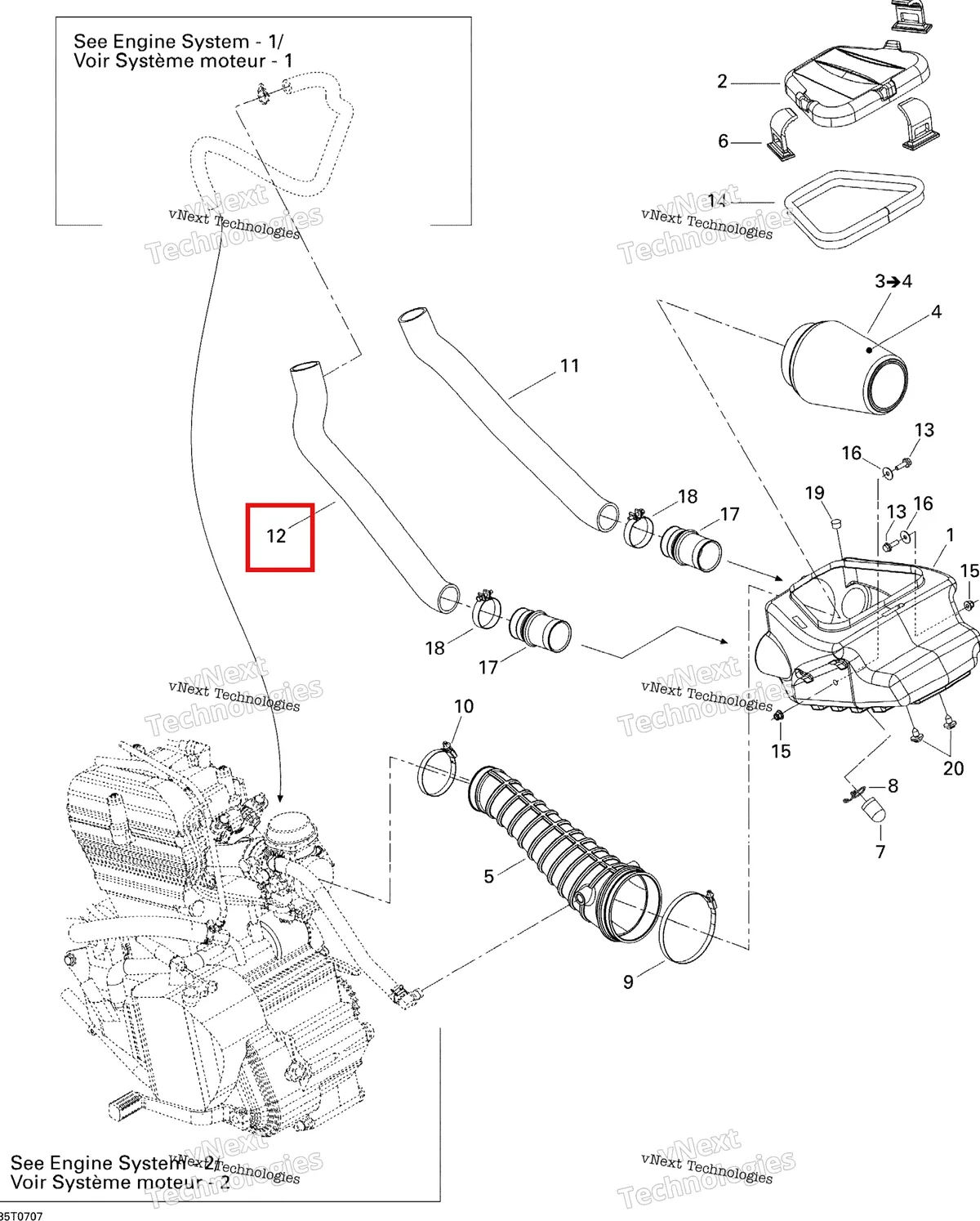 Деталь 707800094 на схеме узла 2007 Can-Am DS 650 X Air Intake