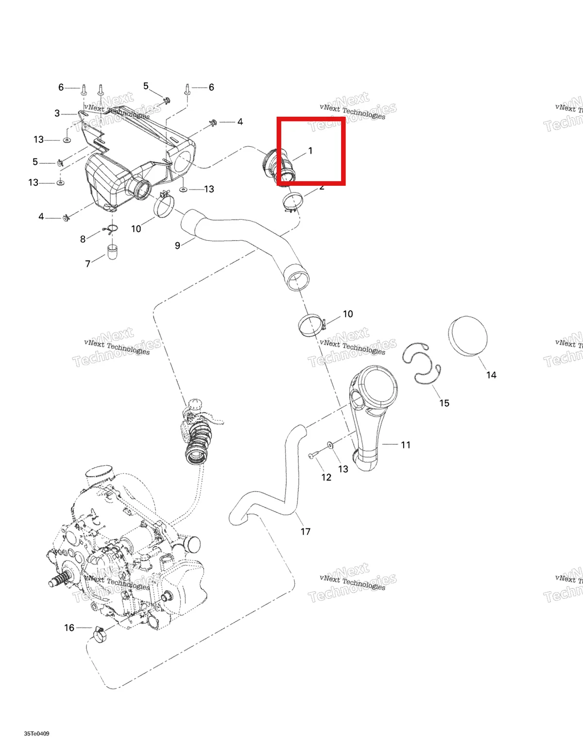 Деталь 707800103 на схеме узла 2004 Can-Am Rally 175 Air Intake Silencer
