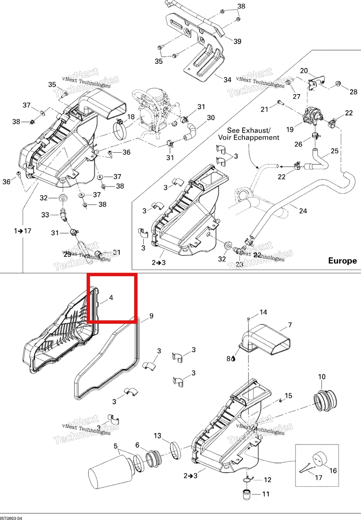 Деталь 707800119 на схеме узла 2008 Can-Am Outlander MAX 400 STD Air Intake