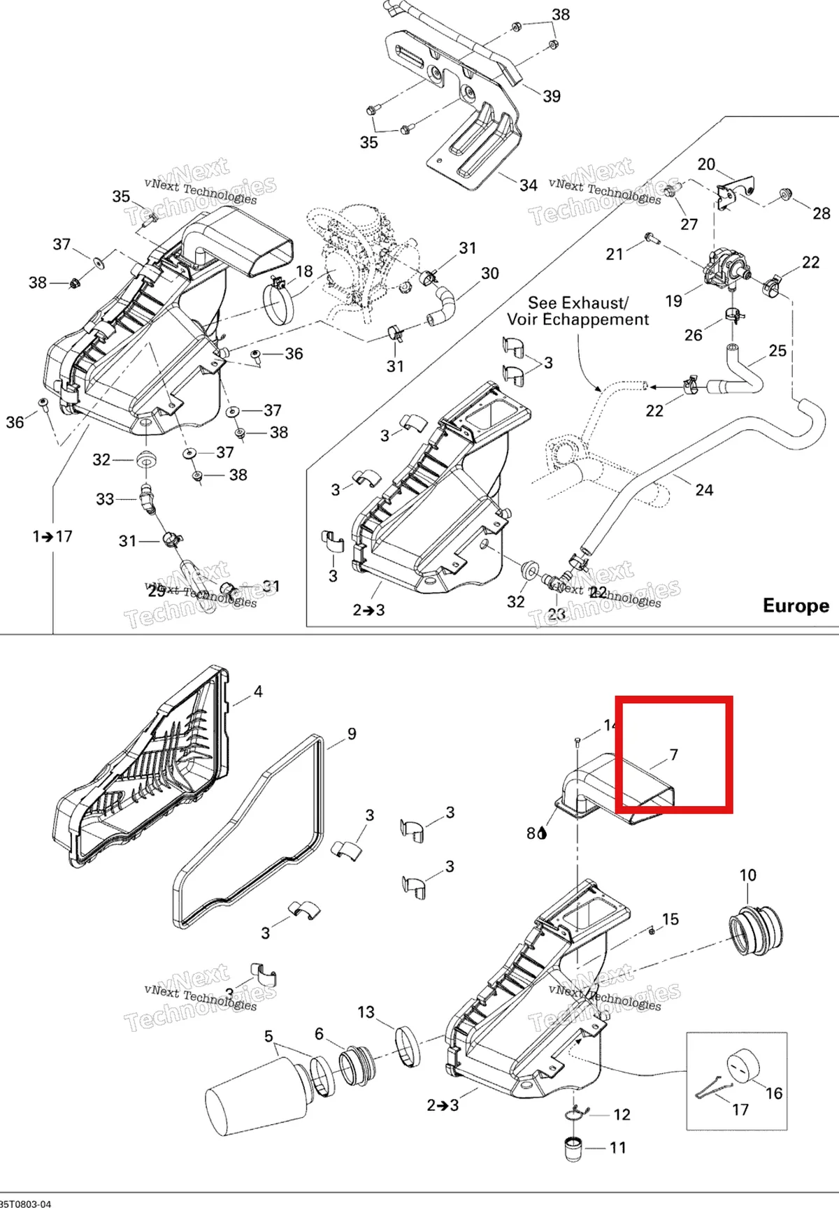 Деталь 707800121 на схеме узла 2008 Can-Am Outlander MAX 400 STD Air Intake