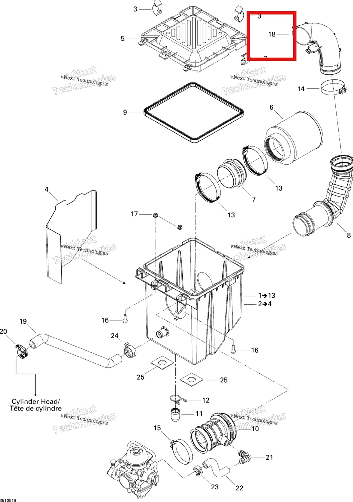 Деталь 707800133 на схеме узла Air Intake