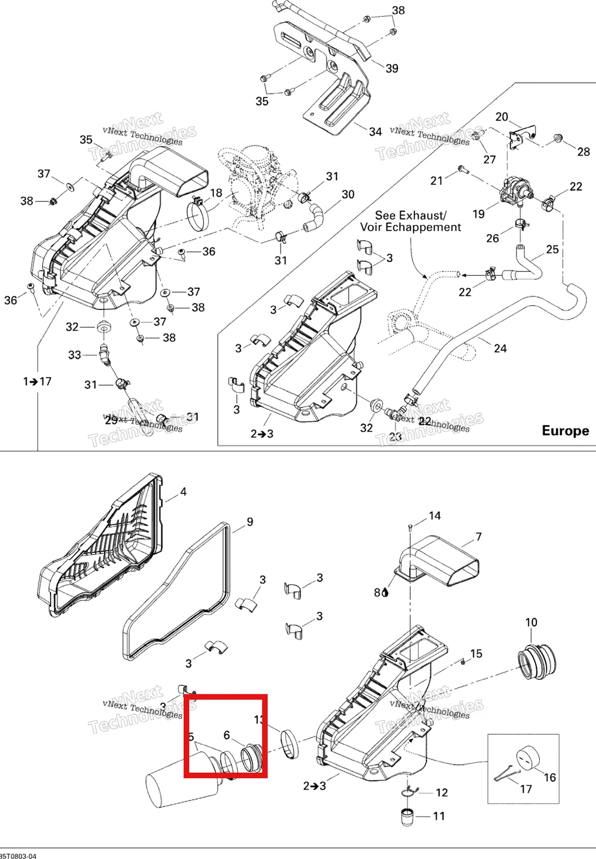 Деталь 707800134 на схеме узла 2008 Can-Am Outlander MAX 400 STD Air Intake
