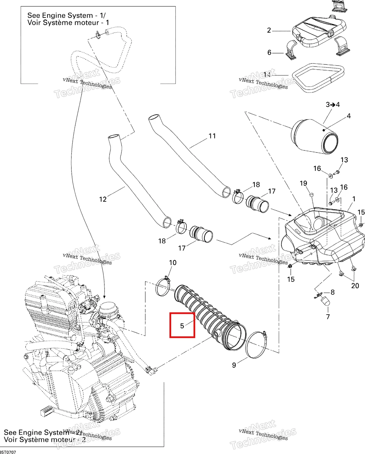 Деталь 707800142 на схеме узла 2007 Can-Am DS 650 X Air Intake