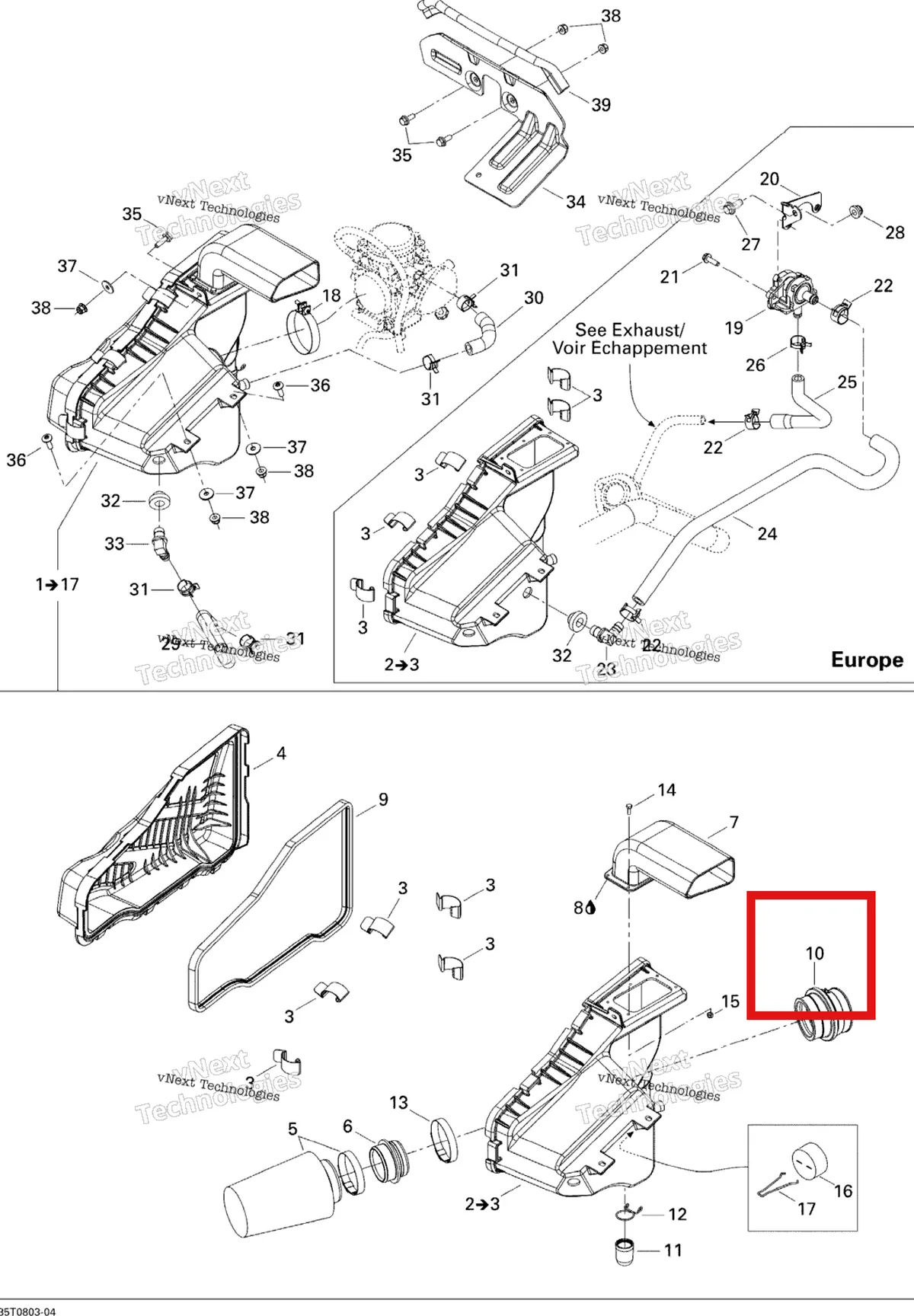 Деталь 707800150 на схеме узла 2008 Can-Am Outlander MAX 400 STD Air Intake