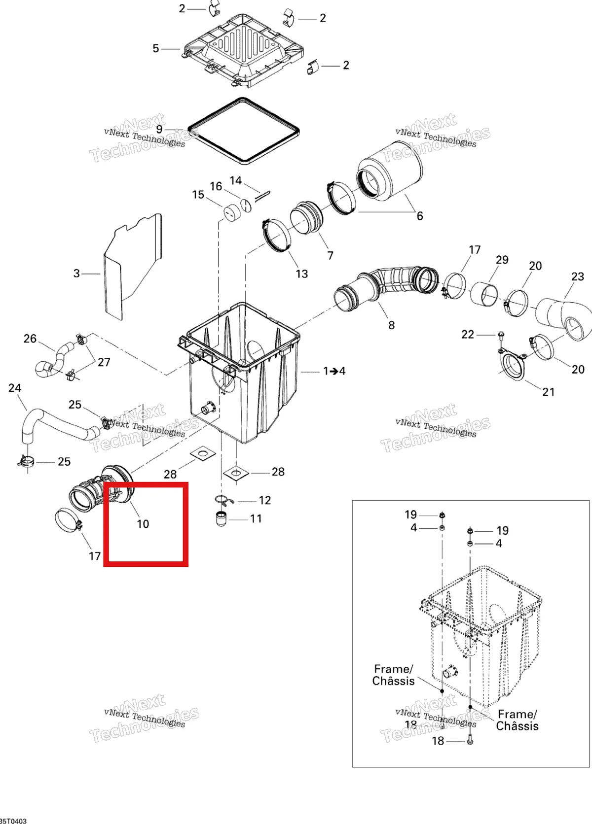 Деталь 707800157 на схеме узла 2005 Can-Am Traxter XL Air Intake