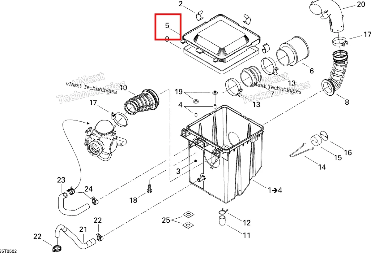 Деталь 707800158 на схеме узла 2005 Can-Am Traxter 5 Speed Air Intake