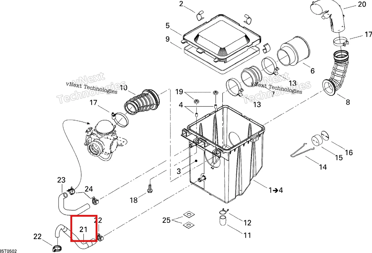 Деталь 707800164 на схеме узла 2005 Can-Am Traxter 5 Speed Air Intake
