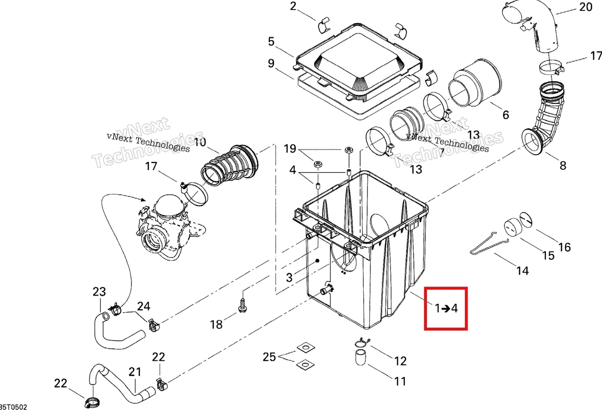 Деталь 707800167 на схеме узла 2005 Can-Am Traxter 5 Speed Air Intake