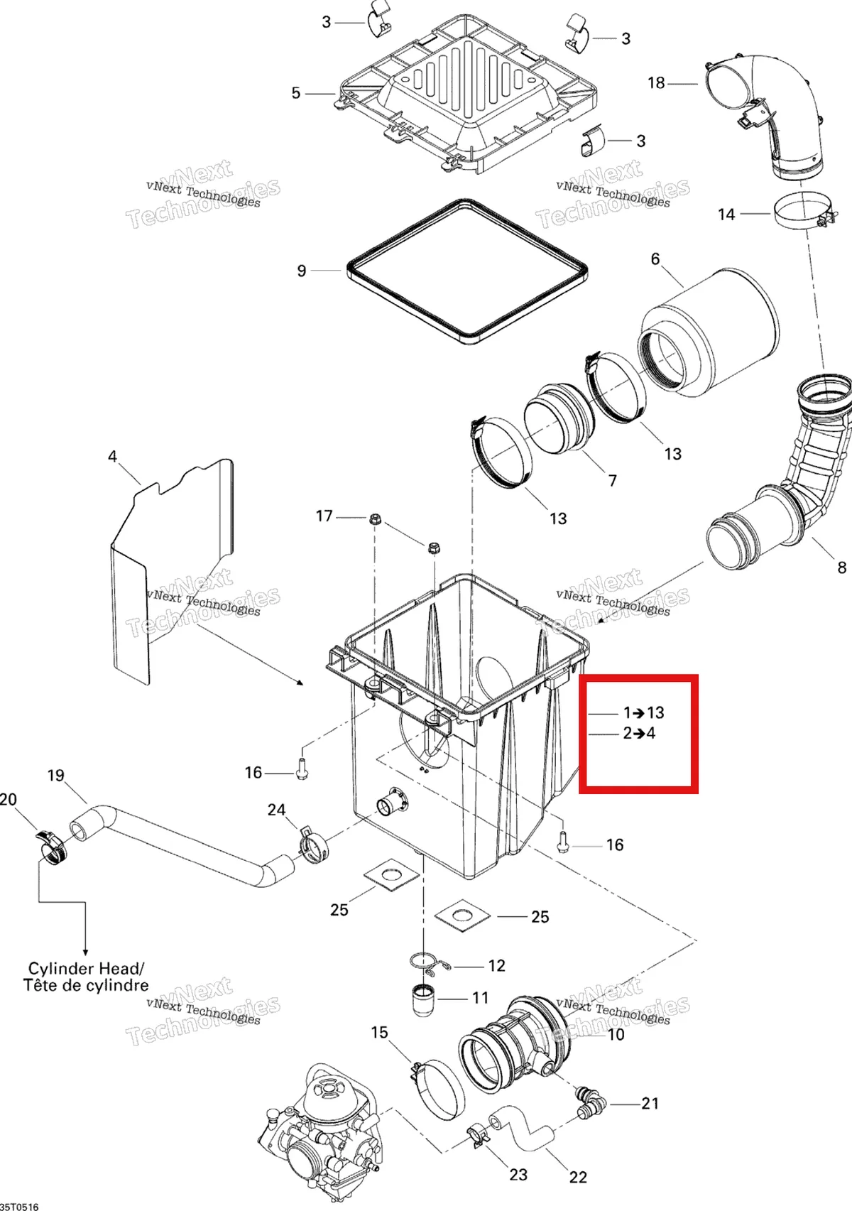Деталь 707800190 на схеме узла Air Intake