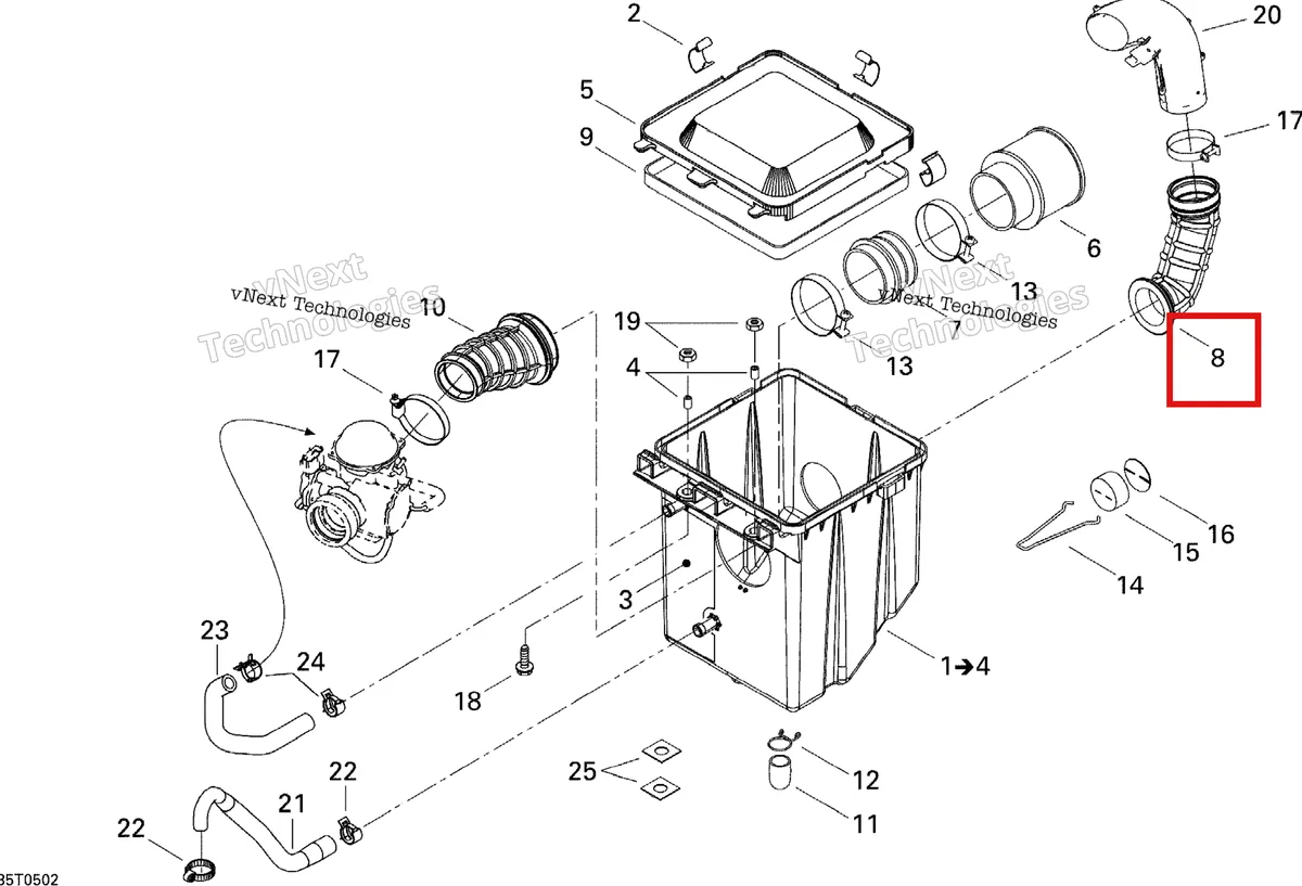 Деталь 707800195 на схеме узла 2005 Can-Am Traxter 5 Speed Air Intake