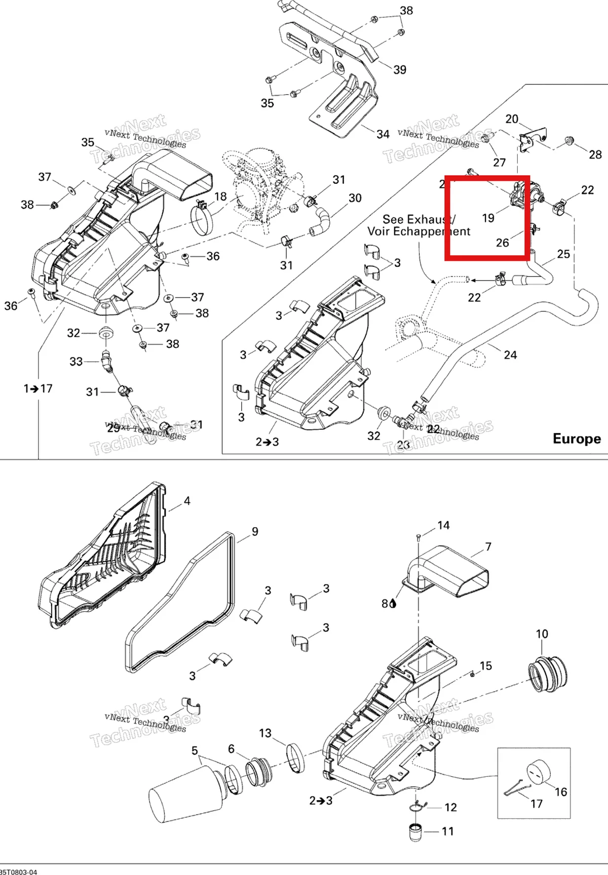 Деталь 707800208 на схеме узла 2008 Can-Am Outlander MAX 400 STD Air Intake