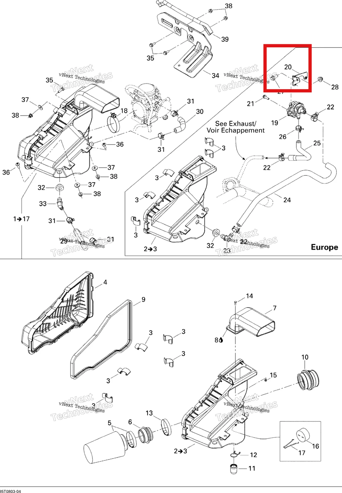 Деталь 707800212 на схеме узла 2008 Can-Am Outlander MAX 400 STD Air Intake