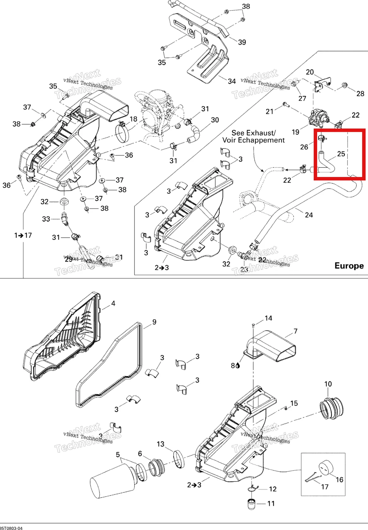 Деталь 707800220 на схеме узла 2008 Can-Am Outlander MAX 400 STD Air Intake