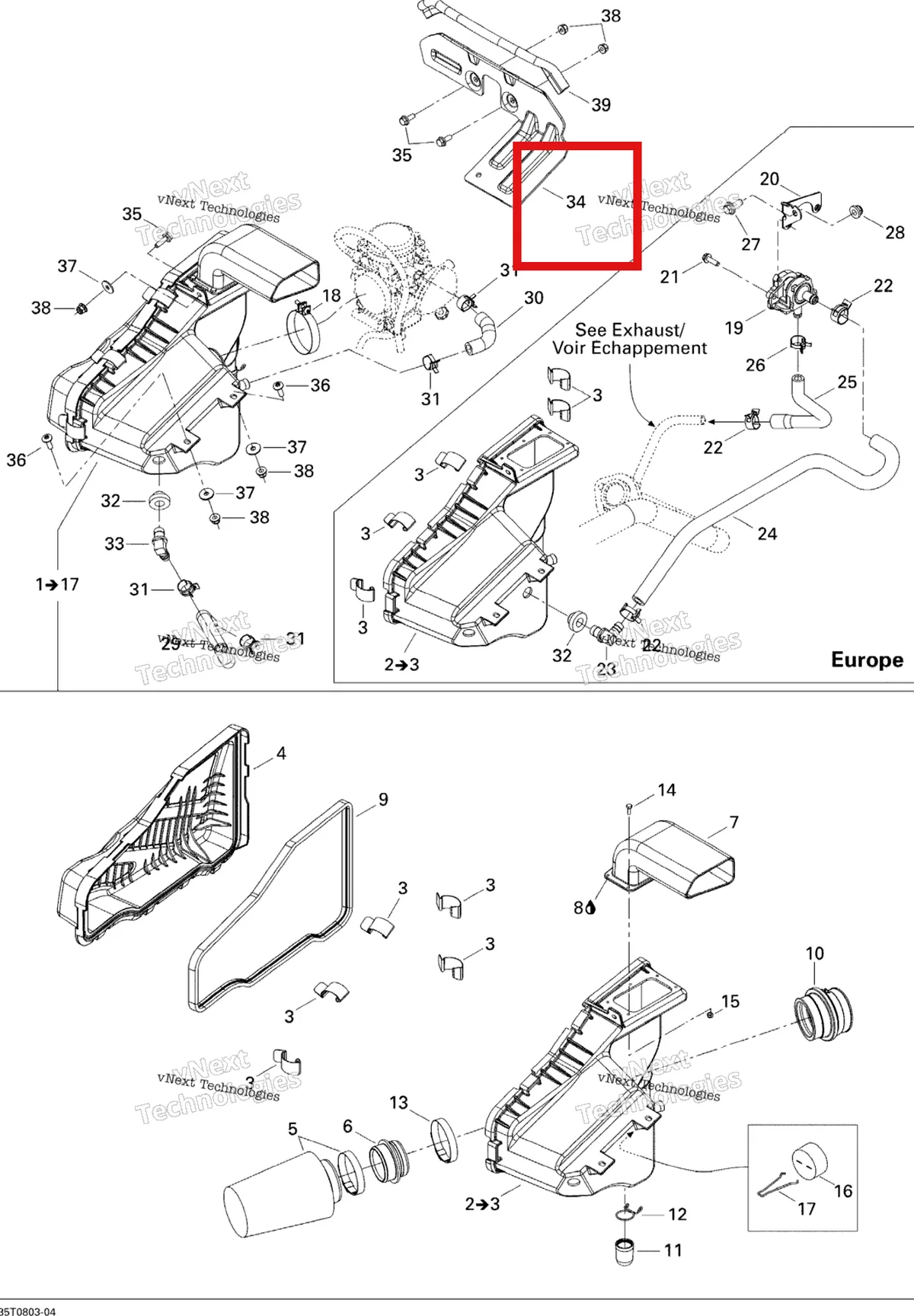 Деталь 707800227 на схеме узла 2008 Can-Am Outlander MAX 400 STD Air Intake