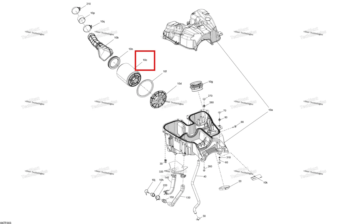 Деталь 707800371 на схеме узла 2026 Can-Am RENEGADE - 4X4 - XMR - 1000R EFI - 5UTA - Hyper Silver Engine - Air Intake