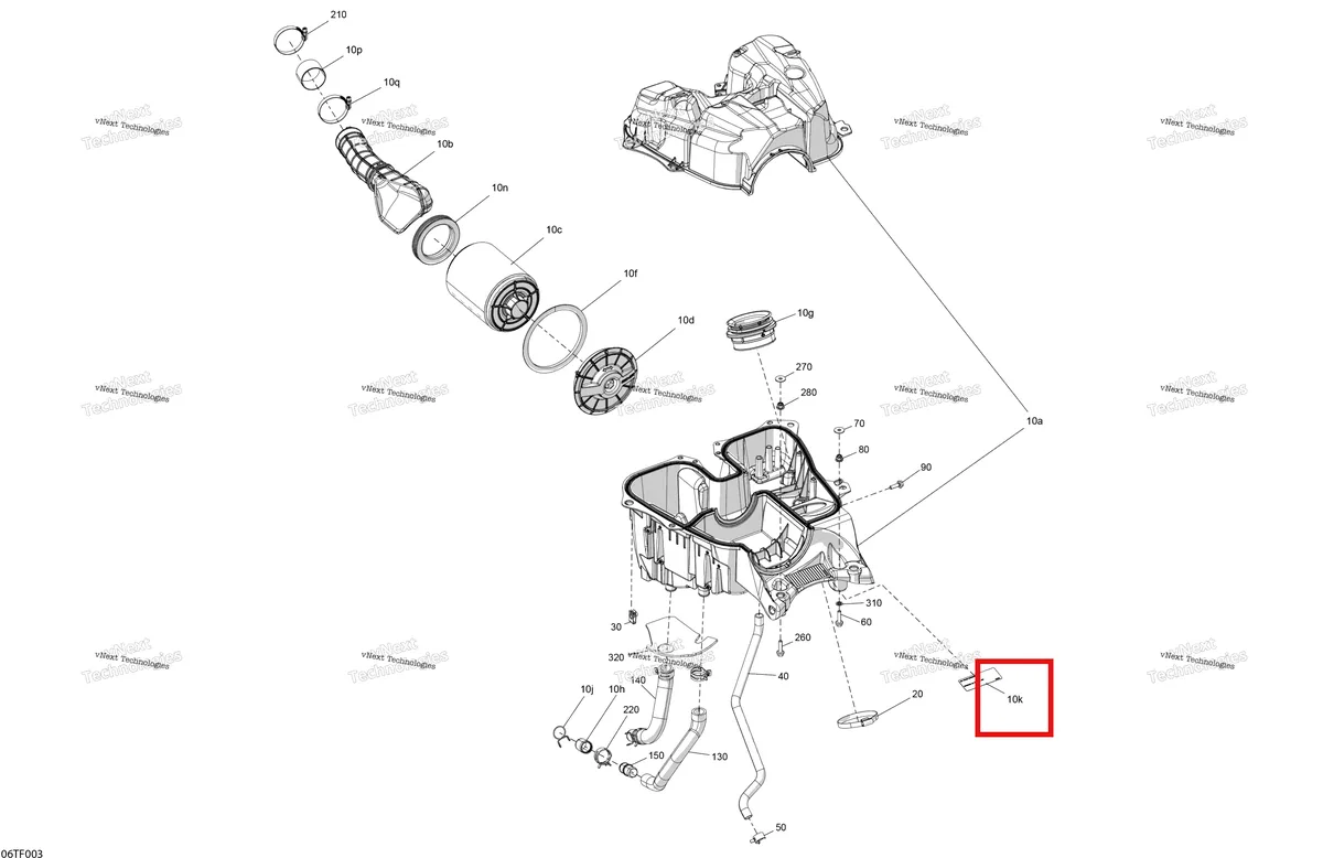 Деталь 707800373 на схеме узла 2026 Can-Am RENEGADE - 4X4 - XMR - 1000R EFI - 5UTA - Hyper Silver Engine - Air Intake