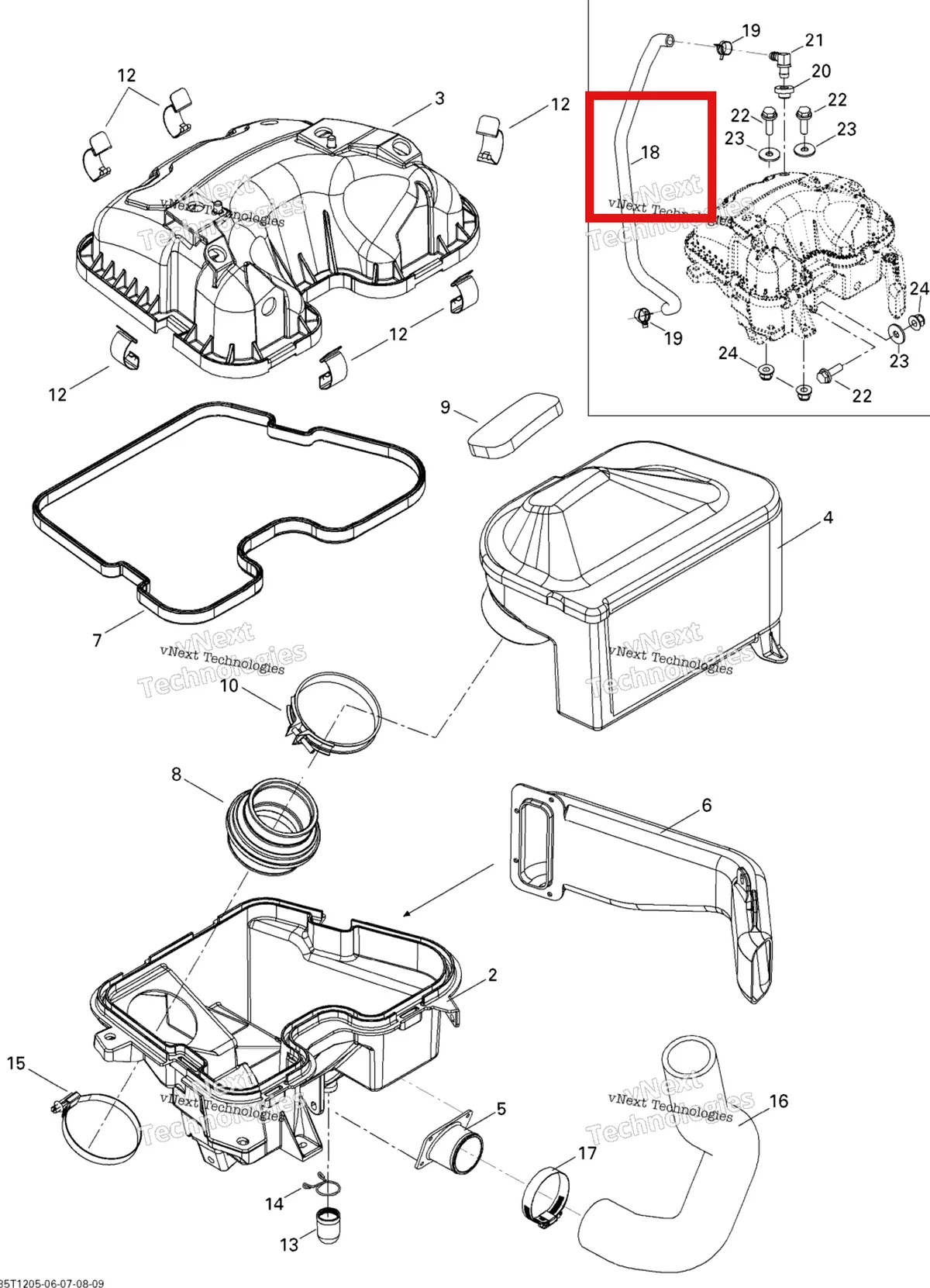 Деталь 707800428 на схеме узла 2012 Can-Am Outlander MAX 800REFI LTD Air Intake Silencer