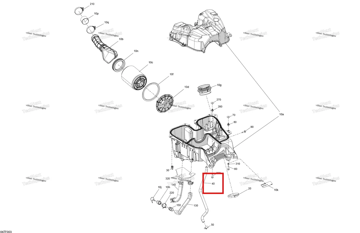 Деталь 707800453 на схеме узла 2026 Can-Am RENEGADE - 4X4 - XMR - 1000R EFI - 5UTA - Hyper Silver Engine - Air Intake