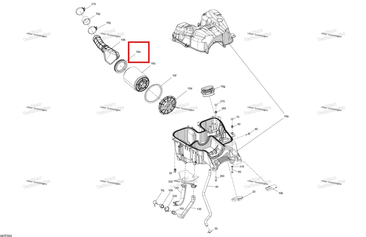 Деталь 707800470 на схеме узла 2026 Can-Am RENEGADE - 4X4 - XMR - 1000R EFI - 5UTA - Hyper Silver Engine - Air Intake