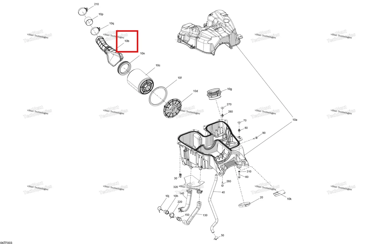 Деталь 707800501 на схеме узла 2026 Can-Am RENEGADE - 4X4 - XMR - 1000R EFI - 5UTA - Hyper Silver Engine - Air Intake