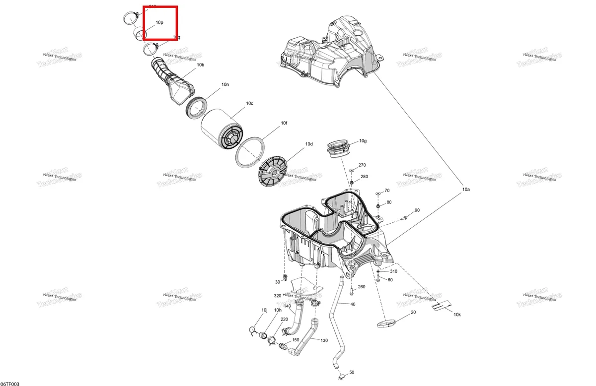 Деталь 707800504 на схеме узла 2026 Can-Am RENEGADE - 4X4 - XMR - 1000R EFI - 5UTA - Hyper Silver Engine - Air Intake