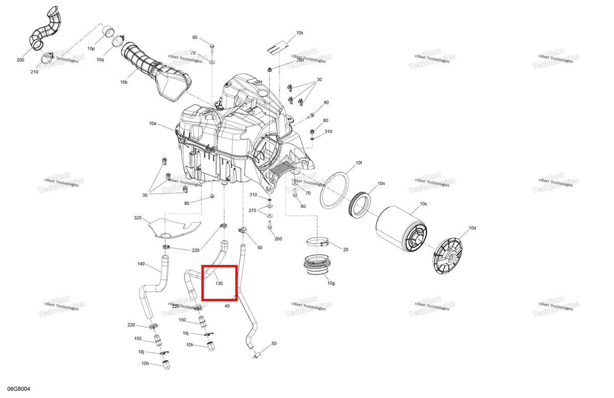 Деталь 707800510 на схеме узла 2018 Can-Am OUTLANDER - 4X4 - XMR - 570 EFI - 3MJA - Can-Am Red Engine - Air Intake