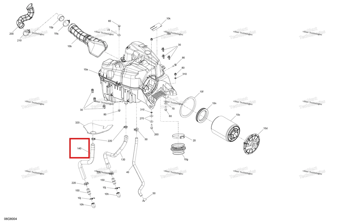 Деталь 707800511 на схеме узла 2018 Can-Am OUTLANDER - 4X4 - XMR - 570 EFI - 3MJA - Can-Am Red Engine - Air Intake