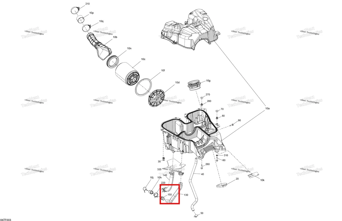 Деталь 707800512 на схеме узла 2026 Can-Am RENEGADE - 4X4 - XMR - 1000R EFI - 5UTA - Hyper Silver Engine - Air Intake