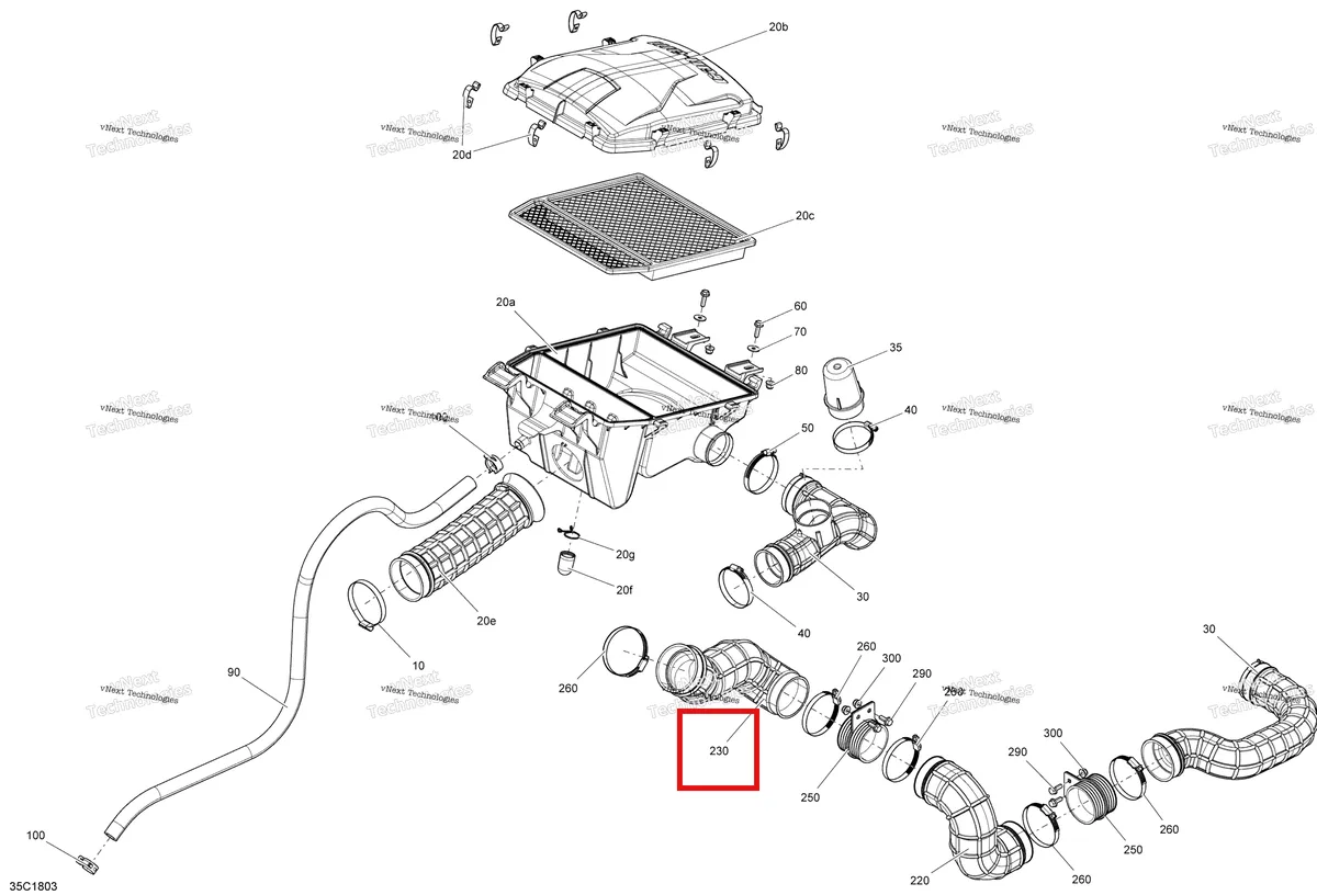 Деталь 707800578 на схеме узла 2018 Can-Am MAVERICK Air Intake Maverick Non Max