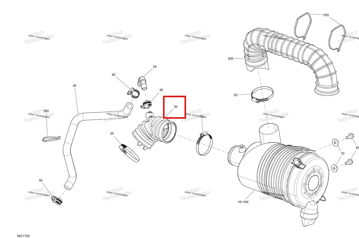 Деталь 707800651 на схеме узла 2017 Can-Am TRAXTER T Air Intake - All Models