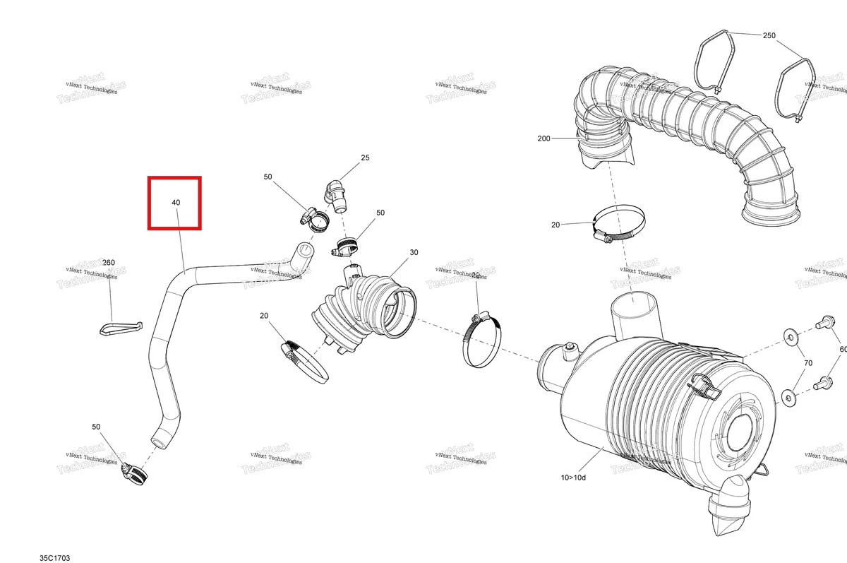 Деталь 707800655 на схеме узла 2017 Can-Am TRAXTER T Air Intake - All Models