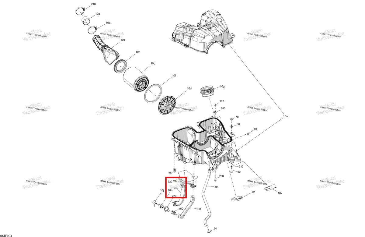 Деталь 707800672 на схеме узла 2026 Can-Am RENEGADE - 4X4 - XMR - 1000R EFI - 5UTA - Hyper Silver Engine - Air Intake
