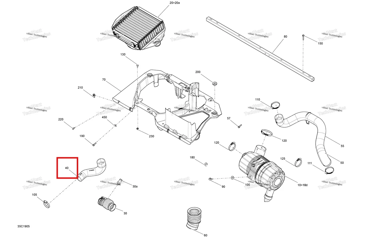 Деталь 707800683 на схеме узла 2019 Can-Am Maverick Turbo R Air Intake - Turbo R - Except Xmr