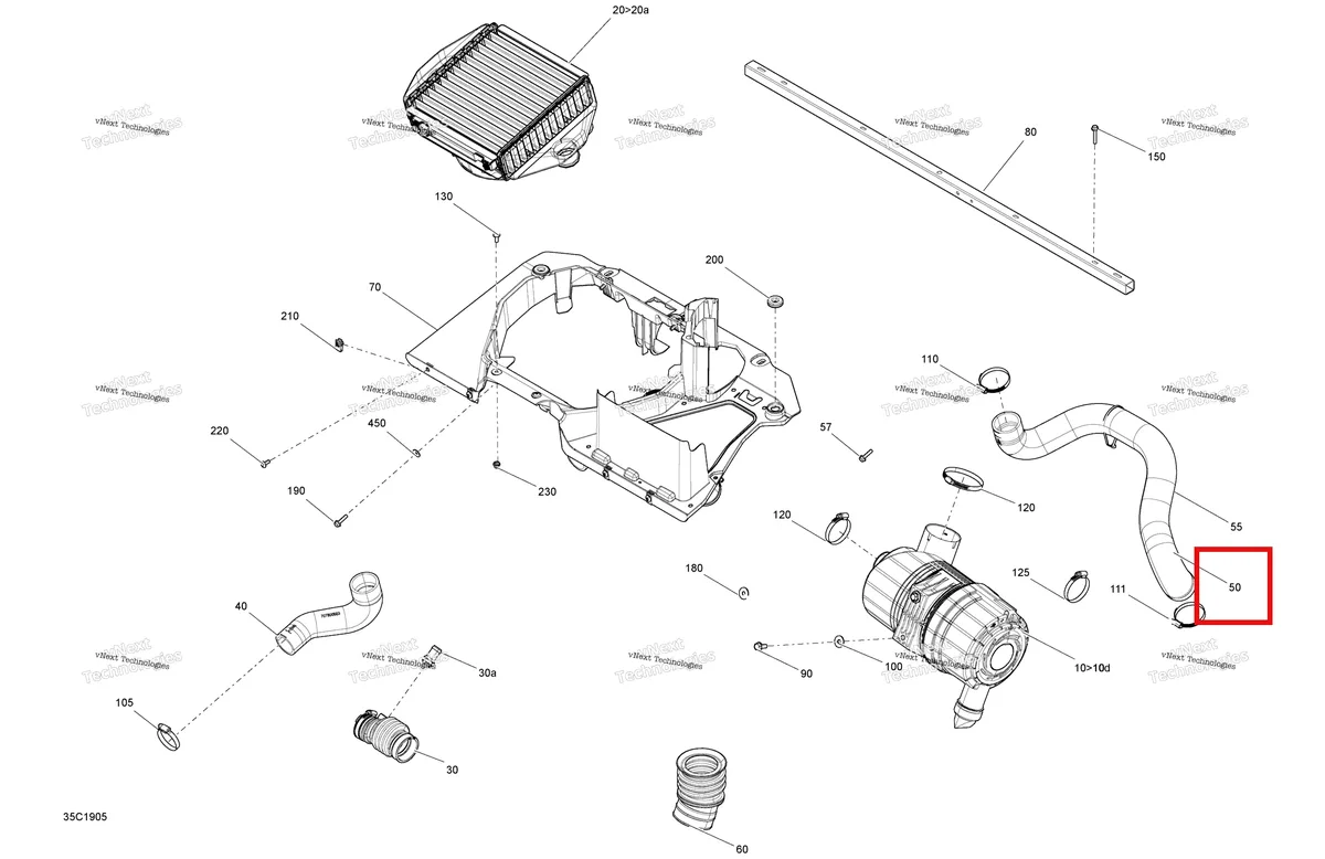 Деталь 707800685 на схеме узла 2019 Can-Am Maverick Turbo R Air Intake - Turbo R - Except Xmr