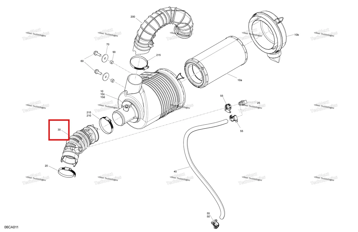 Деталь 707800698 на схеме узла 2021 Can-Am Defender HD5 - BASE DPS Engine - Air Intake