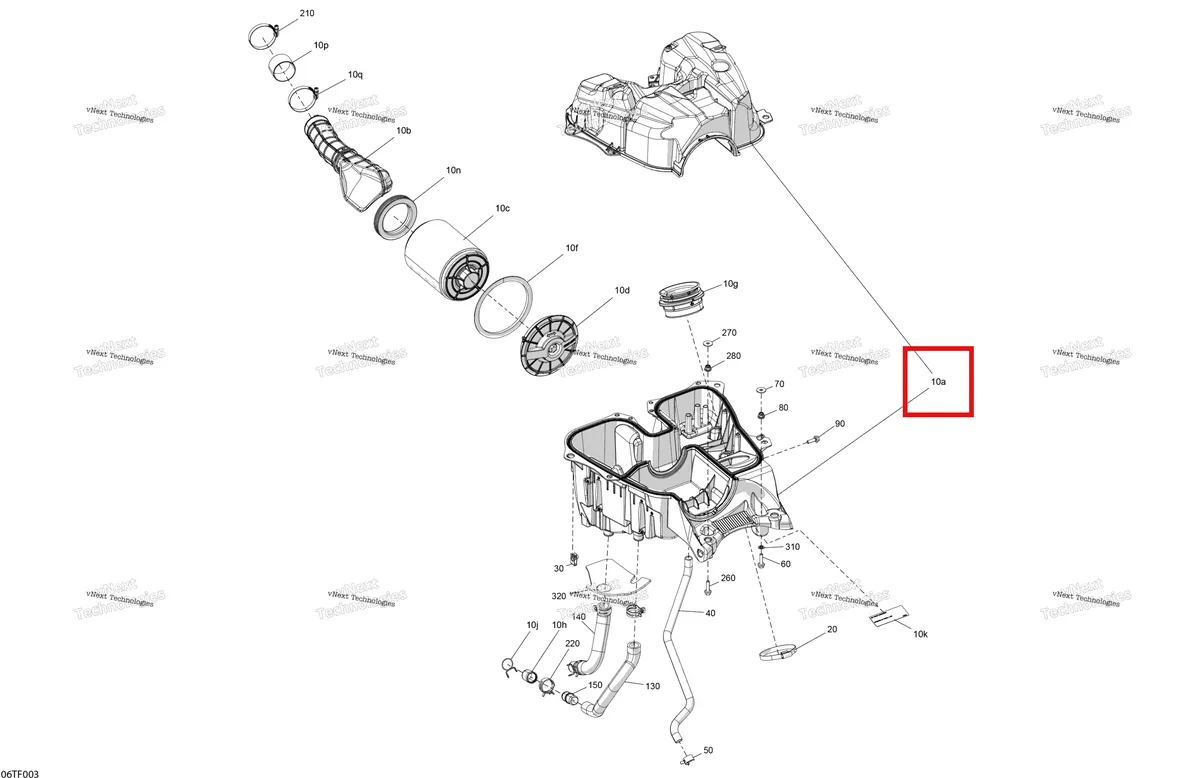 Деталь 707800724 на схеме узла 2026 Can-Am RENEGADE - 4X4 - XMR - 1000R EFI - 5UTA - Hyper Silver Engine - Air Intake