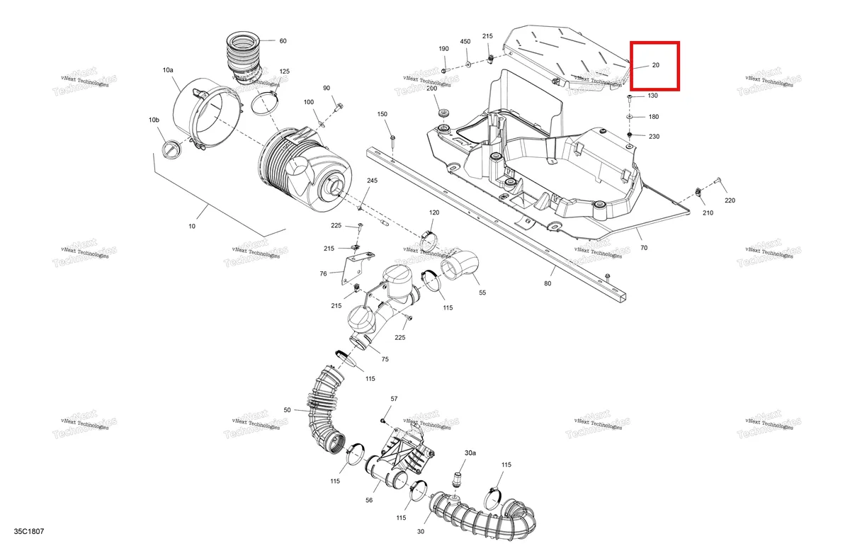 Деталь 707800771 на схеме узла 2018 Can-Am Maverick X3 900HO Air Intake