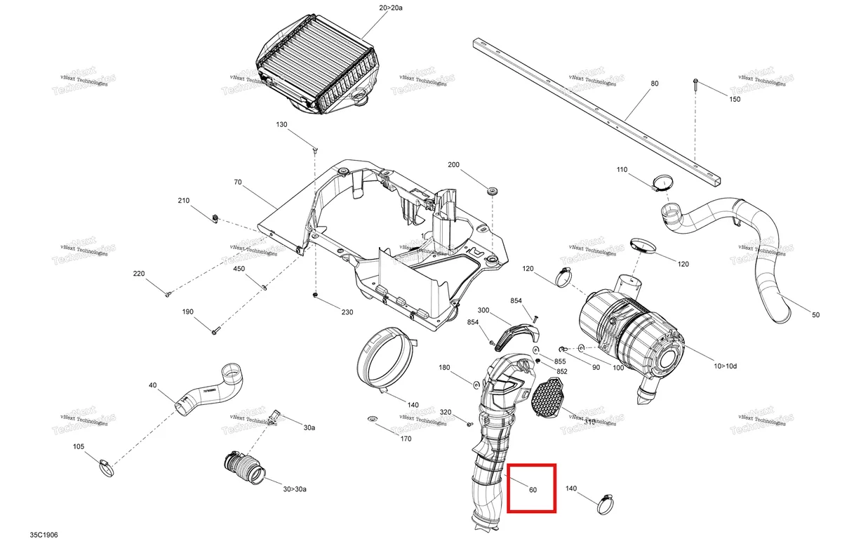 Деталь 707800774 на схеме узла 2019 Can-Am Maverick Turbo Air Intake - Turbo - Xmr