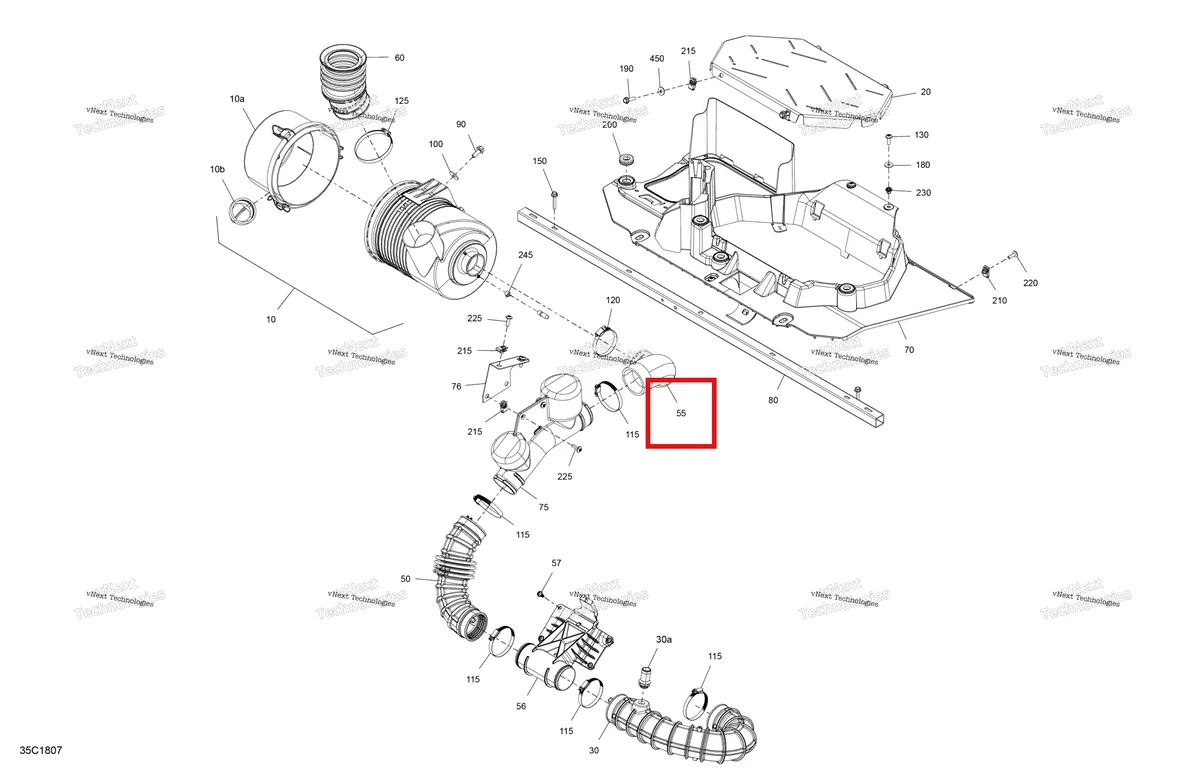 Деталь 707800798 на схеме узла 2018 Can-Am Maverick X3 900HO Air Intake