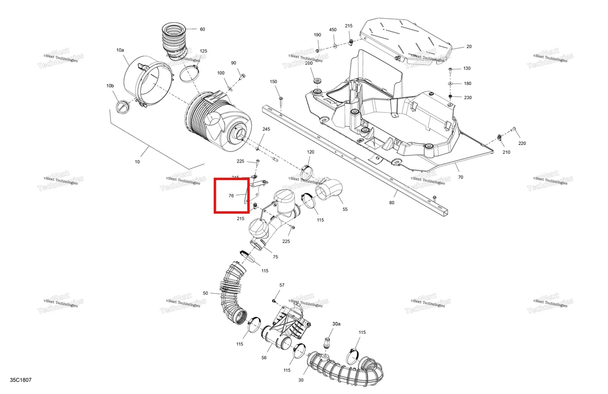 Деталь 707800800 на схеме узла 2018 Can-Am Maverick X3 900HO Air Intake