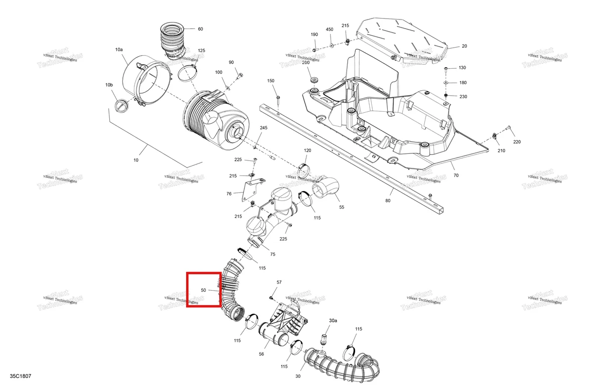 Деталь 707800805 на схеме узла 2018 Can-Am Maverick X3 900HO Air Intake