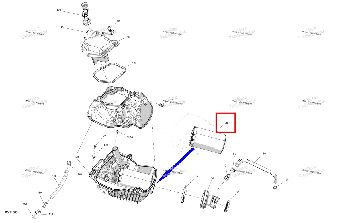 Деталь 707800846 на схеме узла 2024 Can-Am Outlander 700 4X4 - 1SRA - X MR Package - Legion Red Engine - Air Intake