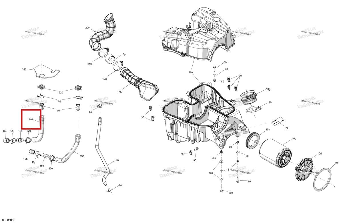 Деталь 707800884 на схеме узла 2023 Can-Am Outlander 570 EFI - MR Engine - Air Intake