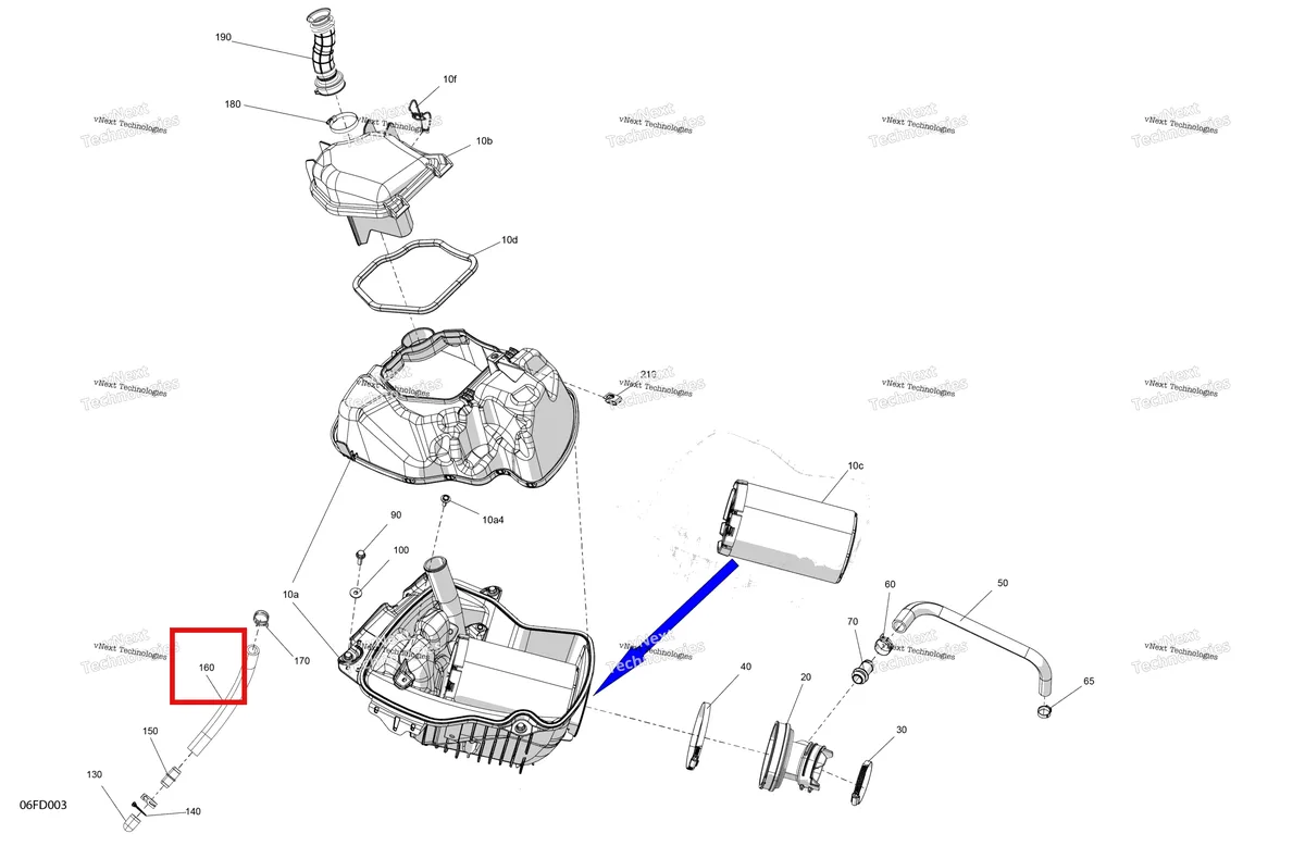 Деталь 707800921 на схеме узла 2024 Can-Am Outlander 700 4X4 - 1SRA - X MR Package - Legion Red Engine - Air Intake