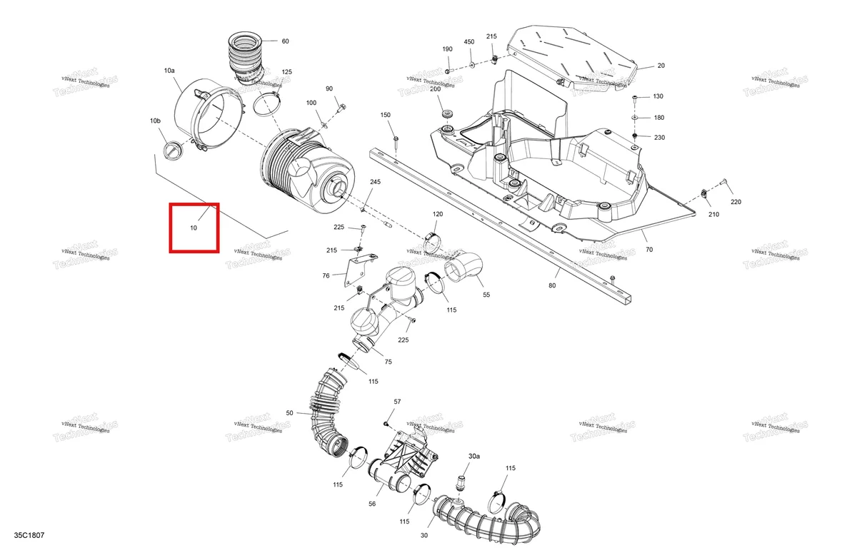 Деталь 707801032 на схеме узла 2018 Can-Am Maverick X3 900HO Air Intake