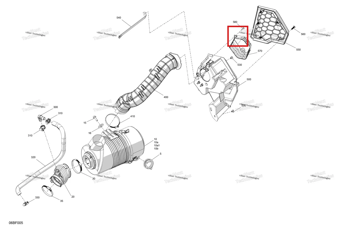 Деталь 707801109 (Воздуховод опора Can-Am Commander MAX 1000R EFI XT (2024) (707801109)) на схеме узла 2026 Can-Am Commander - 1000R EFI - DPS - 6PTB - Compass Green - 60