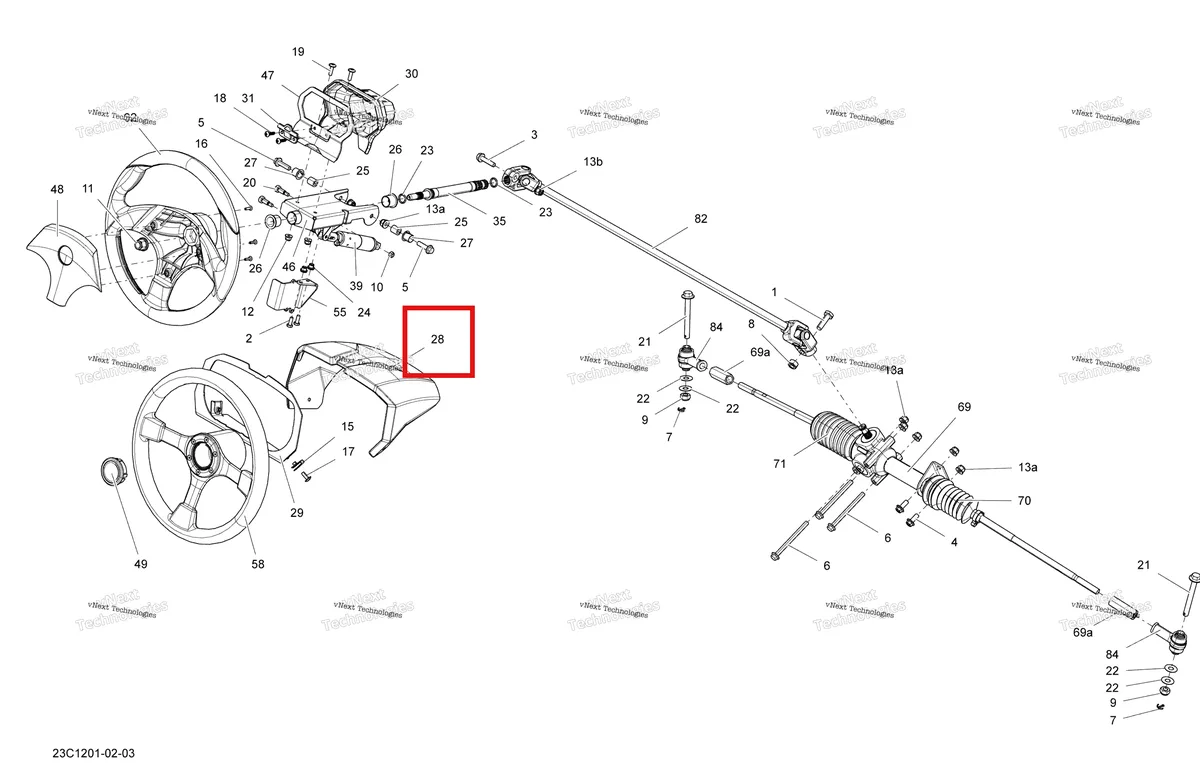 Деталь 707900012 на схеме узла 2012 Can-Am Commander LTD, 1000 EFI Steering